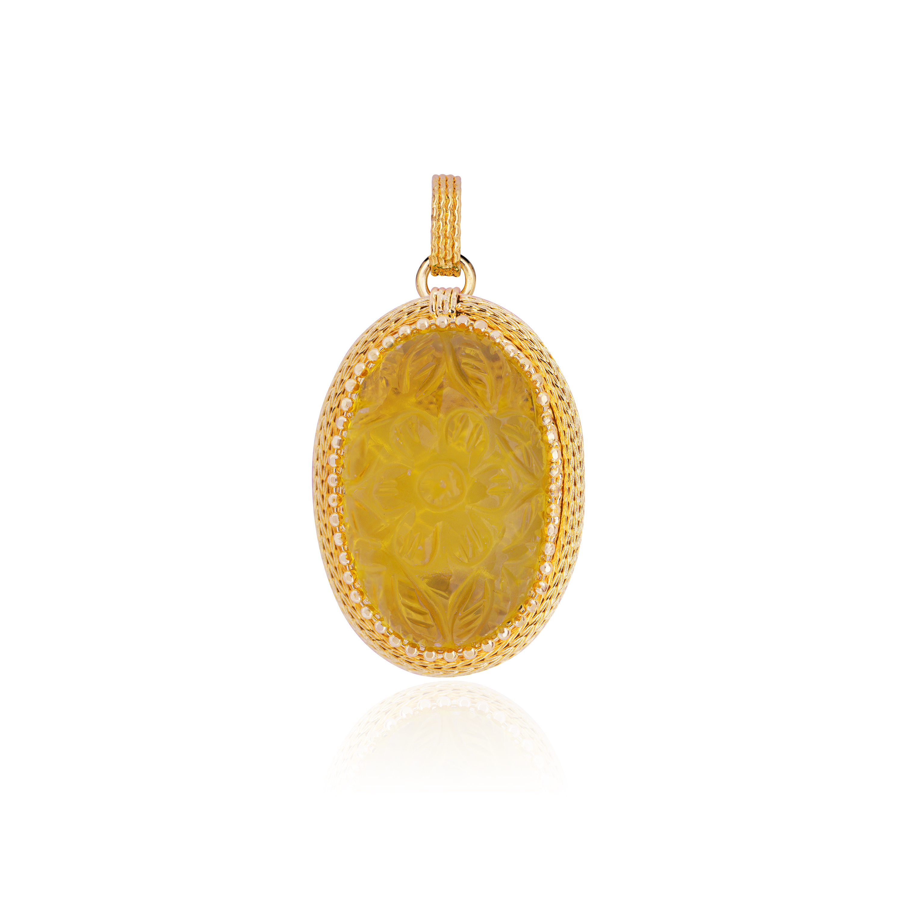 Cielo Carved Yellow Fluorite Pendant